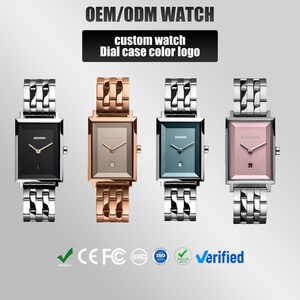 Montre carrée entièrement en acier inoxydable pour femmes, mouvement japonais, bracelet, minimalisme, OEM ODM, votre logo - Product Image 2