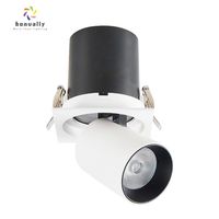 Blanc/noir encastré réglable LED Downlight 12W étirement spot éclairage simple/double tête