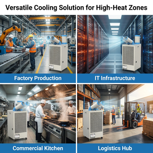 OEM White Metal Body 24 7 Dual Duct Cold Heat Isolation Portable Spot Cooler Industrial Air Conditioner for Workshop Low Investm - Product Image 3