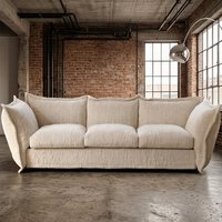Canapé en bois style Wabi-sabi VONLIVA avec tissu en velours, design mobile trois places pour maisons d'hôtes et villas, sur mesure en ligne droite