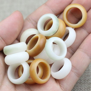 Bodhi Root Running <b>Ring</b> White <b>Jade</b> Yellow Tan Skin Green Round Wood Beads For Bracelet Making Cultural Artistic Accessories - Product Image 1