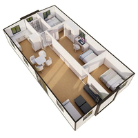 Casa Contenedor Expandible de Lujo con Paneles Sándwich Aislantes, Apartamento Modular Moderno de Doble Ala para Uso en Villas