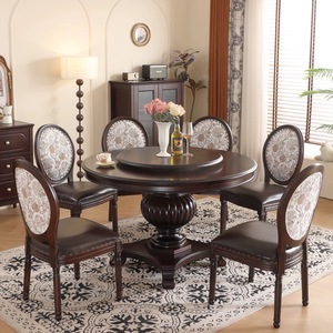 Juego de Mesa y Sillas de Comedor de Madera Maciza Estilo Americano, Estilo Francés Antiguo de Lujo Ligero, Directo de Fábrica de <span class=keywords><strong>Muebles</strong></span> - Product Image 5