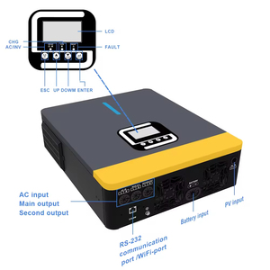 4KW 24V 220V Dc a Ac Build-in 120A MPPT onda sinusoidale pura invertita fuori rete 4000W tutto in un <span class=keywords><strong>Inverter</strong></span> ibrido di energia solare con WIFI - Product Image 5