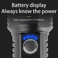 Lampe torche LED laser blanche, zoomable, 3 modes, affichage de la puissance, rechargeable par type-C, lampe tactique en aluminium