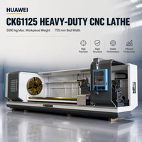 Tour CNC robuste à broche unique personnalisable CK61125, conception à banc horizontal, commande GSK pour usinage