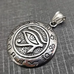Collar Ojo de Horus de Acero Inoxidable, Amuleto <span class=keywords><strong>Egipcio</strong></span> Antiguo del Mal Ojo de Ra, Símbolo de Protección de Horus, Amuleto Protector <span class=keywords><strong>Copto</strong></span> para Hombre - Product Image 1
