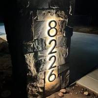 Letrero Personalizado con Número/Letra 3D Retroiluminado con LED, para Decoración de Pared de Casa, Habitación, Hotel, Apartamento u Oficina, Letrero de Marca