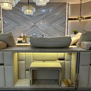 Maison de luxe italienne Post Modern Large Flat House <span class=keywords><strong>Babylon</strong></span> Corner Set en cuir véritable Éponge Remplissage Visionnaire Canapé Salon - Product Image 5