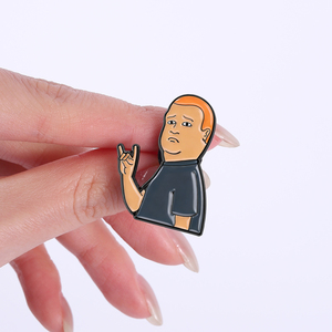 Cartoon Comedy TV Show Boy Emaille Pins Grappig Citaat Love You Gesture Reversspeld Groothandel - Product Image 4