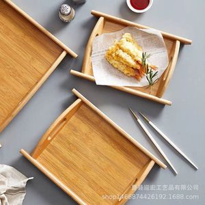 Plateau de service rectangulaire en bois Yinghong pour le petit-déjeuner, les collations et les frites, multifonctionnel pour la maison, avec poignée - Product Image 3