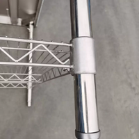 Équipement hôtelier industriel, table de préparation de cuisine commerciale à 2 niveaux en acier inoxydable, revêtement auto-nettoyant, capacité de charge de 300 kg/m