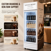 Congélateur vertical commercial pour boissons en acier inoxydable, sans givre, avec contrôle numérique de la température, refroidissement par air, contrôle par application, réglable
