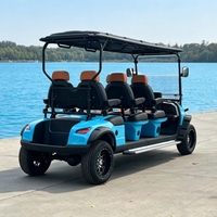 Carrito de Golf Eléctrico Personalizado con Seis Asientos Delanteros, Batería de Litio, Homologado para Circular por la Calle, Modelo Certificado para Turismo y Campos de Golf