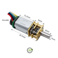 N20 6V/12V sikat listrik DC Geared Motor Encoder gigi mikro Motor pilihan kecepatan Magnet permanen 30rpm 50rpm 100rpm 150rpm