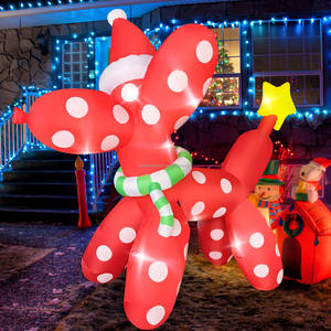 Nouveau chien rouge gonflable de Noël avec décor extérieur animé de lumières LED intégrées pour la cour de vacances - Product Image 4