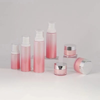 럭셔리 핑크 이중 병 로션 플라스틱 펌프 스프레이어 30ml-120ml 용량 스킨케어 세럼 스크린 인쇄 표면