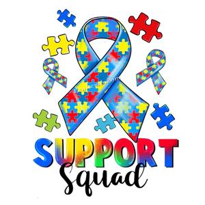 T-shirt de soutien à la sensibilisation à l'autisme avec impression par transfert thermique DTF <span class=keywords><strong>en</strong></span> gros - Product Image 1