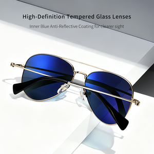 Occhiali <span class=keywords><strong>da</strong></span> sole classici in titanio, semplici, leggeri e sottili, di lusso per <span class=keywords><strong>uomo</strong></span>, lenti in vetro temperato HD, per pesca e guida, anti-UV400 2026 - Product Image 3