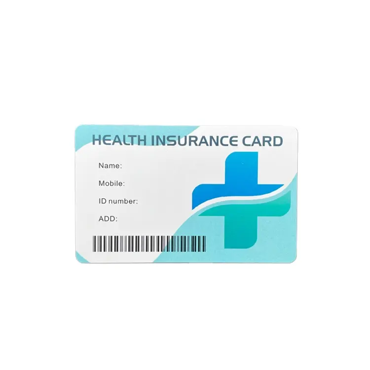 Özel baskı pvc rfid hastane sağlık kimlik kartı