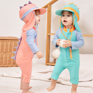 Nouveau style <span class=keywords><strong>Maillot</strong></span> de bain à manches longues pour bébés garçons et filles, motif dinosaure, protection solaire, séchage rapide, en polyester, pour nourrissons et tout-petits - Product Image 2