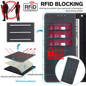 Per <span class=keywords><strong>Huawei</strong></span> Y9S Y9A <span class=keywords><strong>Y9</strong></span> Y8S Y7P Y6P Y5P <span class=keywords><strong>cover</strong></span> nuovo arrivo funzione RFID Flip Stand custodia in pelle TPU portafoglio custodia per telefono - Product Image 3