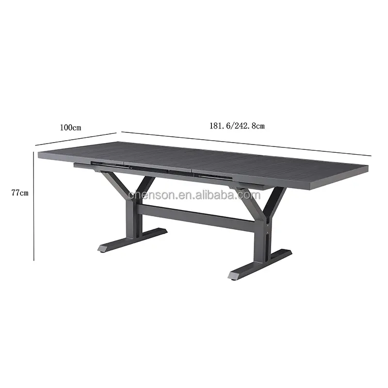 Muebles nórdicos para patio, juego de comedor interior para exteriores, mesa extensible de aluminio