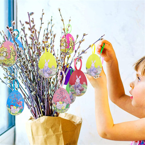 ไข่อีสเตอร์สำหรับตกแต่ง,ไข่แขวนตกแต่งบ้านสไตล์วินเทจมีสีสันอุปกรณ์ของชำร่วยงานเลี้ยงวันหยุด - Product Image 4