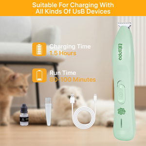 LILIPRO PT206 cortadora de patas de perro inalámbrica profesional 2 velocidades silenciosa Piel de mascota recortadora de orejas recargable USB gato producto de aseo del pelo - Product Image 5