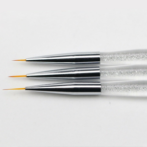 Ensemble de 3 pinceaux à manche pailleté pour nail art, pinceaux fins pour peinture au gel liquide, pour la conception de manucure - Product Image 6