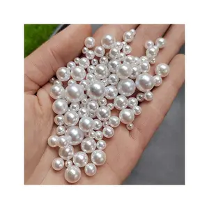 Cuentas de perlas sueltas de ABS de 4mm-10mm, accesorios de fabricación de joyas de colores, sin agujero
