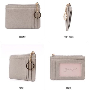 Cartera de cuero PU con llavero y cordón protector, funda portátil para pasaporte y tarjetas, tarjetero con compartimento para fotos - Product Image 3