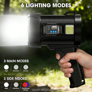 Ultimate Brightness Rechargeable IP65 Waterproof <b>Solar</b>-Charged Spotlight Super Bright LED Handheld Flashlight Camping Outdoor - Product Image 4