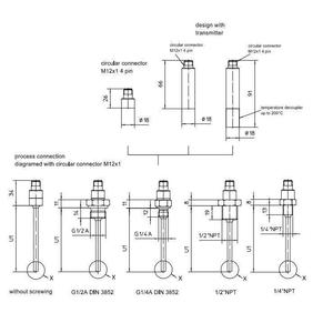 Thermomètre de résistance Labom GA2700, mini-transmetteur en acier inoxydable de 50 mm, instrument de mesure de la température - Product Image 1
