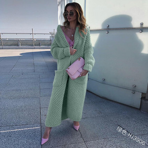 New Fashion Fall Autumn Winter Knitted <strong>Hooded</strong> Long Coat Jacket <strong>Ladies</strong> <strong>Cardigan</strong> Women's Sweaters - Product Image 6