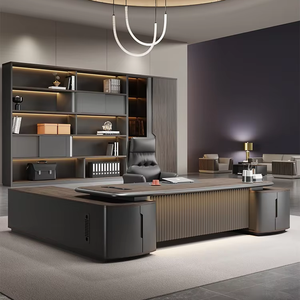 Cao cấp ánh sáng sang trọng Điều hành bàn ghế đặt đơn giản hiện đại đồ nội thất bằng gỗ chất lượng cao văn phòng máy tính bàn - Product Image 1