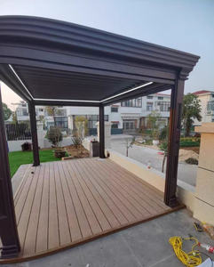 Aluminum Alloy Louver Pergola Motorized Retractable Roof Outdoor Garden Patio Pavilion Gazebo Remote Control - Product Image 5