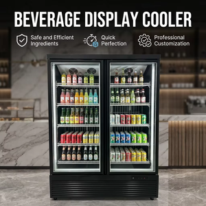 Refrigerador Vertical Comercial de 2 Puertas para Bebidas y <span class=keywords><strong>Cerveza</strong></span>, con Compresor Inferior, Enfriamiento por Ventilador, Sin Escarcha, <span class=keywords><strong>Precio</strong></span> de Fábrica, para Tiendas - Product Image 2