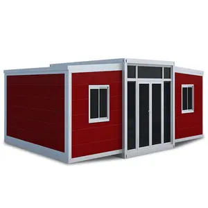 Gaya baru dapat disesuaikan mewah prefab kontainer dapat diperluas rumah Amerika 2 kamar tidur kaca standar Australia
