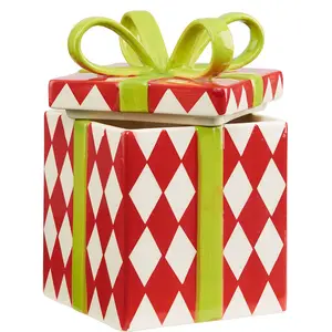 חג המולד אדום נקודות או יהלומים קרמיקה קוקי אחסון צנצנת אריזת מתנה קרמיקה ביסקוויט עבור מתנות או חג המולד דקור