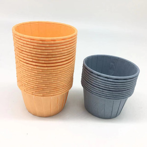 Cartine per Cupcake Grigio Neutro Arancione con Bordo Doppio Arrotolato, Non Rivestite, Impermeabili, per Alimenti, Resistenti al Calore, per Pane e Zucchero - Product Image 5