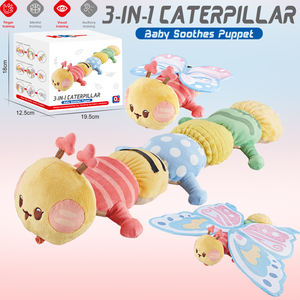 Yeni ürünler çocuklar yüksek kalite bebek duyusal yatıştırıcı peluş bebek tırtıl kelebek görünüm yumuşak peluş dolması askılı oyuncaklar - Product Image 2