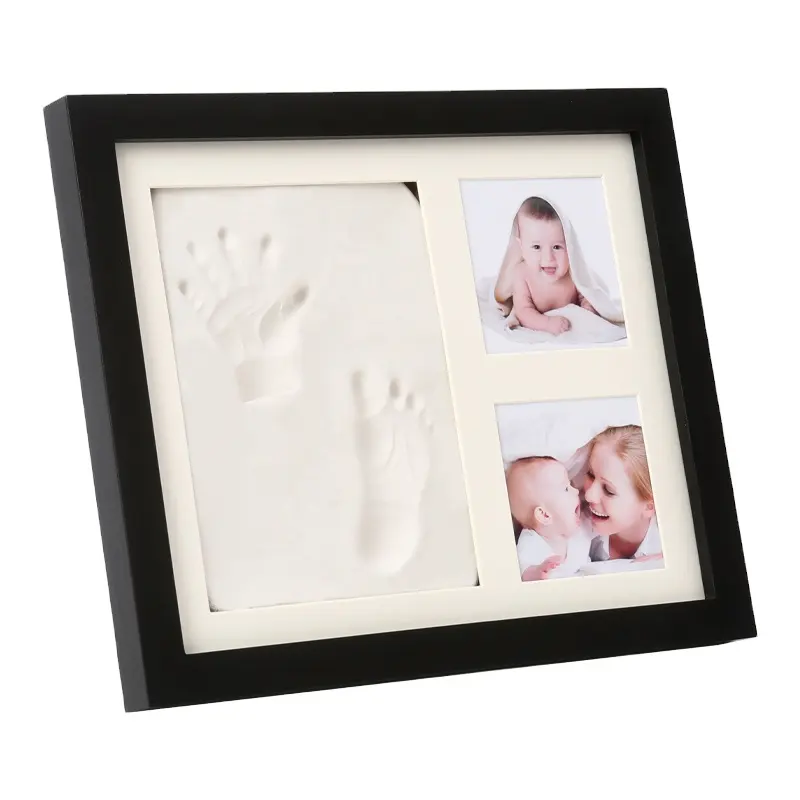 Neonato ragazzi regalo personalizzato bambino mano e impronta Kit con telaio che contiene regali di sicurezza Baby Shower