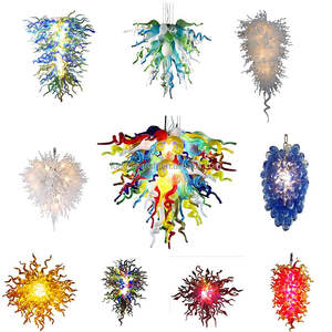 Lustre moderne en verre soufflé à la main <span class=keywords><strong>Tiffany</strong></span> <span class=keywords><strong>Art</strong></span> déco à LED pour le restaurant et l'hôtel - Product Image 4