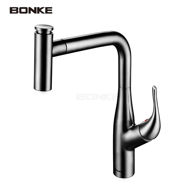 Kitchen Sink Faucet 304 Stainless Steel Brushed Rotate Ceramic Cartridge Cold Hot Sink Faucet