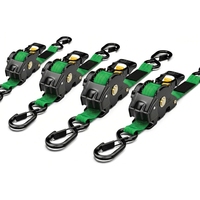 Sangles à cliquet rétractables de 1200 lb avec boucles souples, 1 po x 10 pi, sangles d'arrimage auto-rétractables robustes pour l'automobile