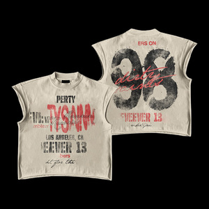 Ensemble décontracté pour homme, style vintage, deux pièces, t-shirt sans manches imprimé numériquement et short tricoté, 100 % coton respirant - Product Image 6