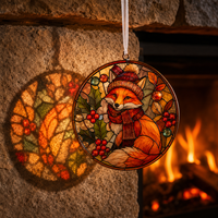 Attrape-soleil en verre teinté motif lac de montagne, cadeaux pour femmes 9*9cm/16x16cm/20x20cm/25x25cm/30x30cm