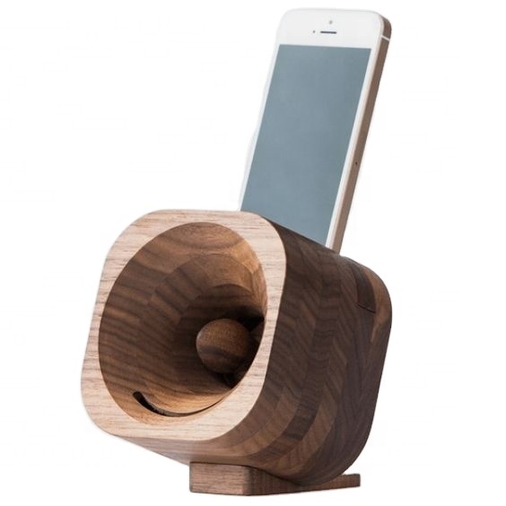 OEM Designed Square Customized Wooden Amplifier Speaker for Phone