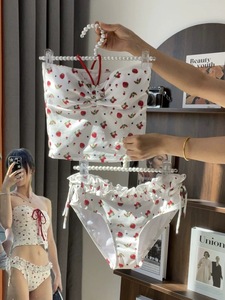 Maillot de bain de vacances pour meilleures amies, style sling imprimé, avec effet push-up pour petites poitrines, idéal pour la baignade, cache-ventre amincissant, style doux et charmant - Product Image 4